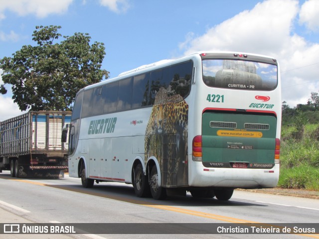 Eucatur - Empresa União Cascavel de Transportes e Turismo 4221 na cidade de Nova Serrana, Minas Gerais, Brasil, por Christian Teixeira de Sousa. ID da foto: 8510137.