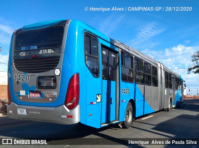 VB Transportes e Turismo 1420 na cidade de Campinas, São Paulo, Brasil, por Henrique Alves de Paula Silva. Número da foto: #8541863.