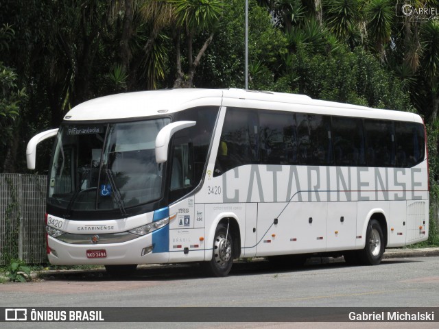 Auto Viação Catarinense 3420 na cidade de Curitiba, Paraná, Brasil, por Gabriel Michalski. ID da foto: 8542557.