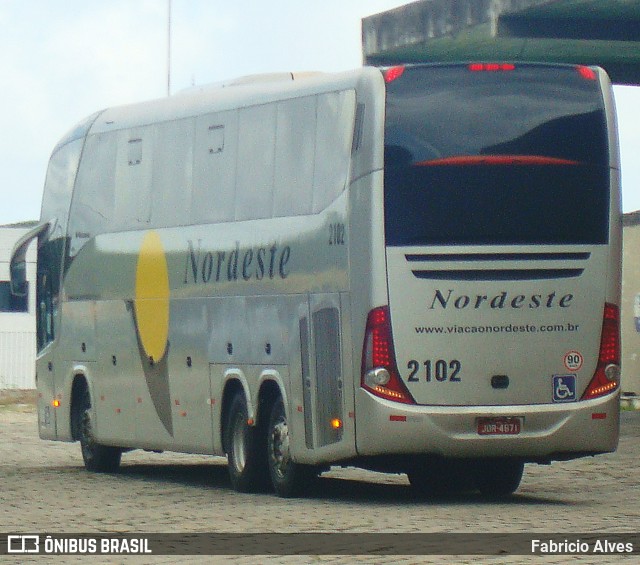 Viação Nordeste 2102 na cidade de João Pessoa, Paraíba, Brasil, por Fabricio Alves. ID da foto: 8540673.