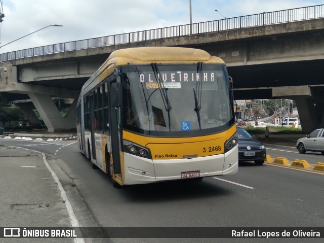 Viação Metrópole Paulista - Zona Leste 3 2468 na cidade de São Paulo, São Paulo, Brasil, por Rafael Lopes de Oliveira. Número da foto: #8542400.