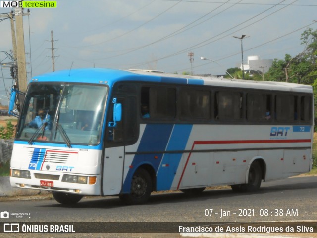 BRT - Barroso e Ribeiro Transportes 73 na cidade de Teresina, Piauí, Brasil, por Francisco de Assis Rodrigues da Silva. ID da foto: 8543156.