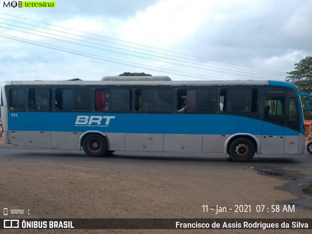 BRT - Barroso e Ribeiro Transportes 111 na cidade de Teresina, Piauí, Brasil, por Francisco de Assis Rodrigues da Silva. Número da foto: #8546292.