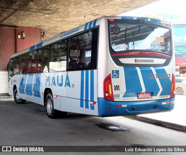 Viação Mauá RJ 185.083 na cidade de São Gonçalo, Rio de Janeiro, Brasil, por Luiz Eduardo Lopes da Silva. Número da foto: #8543381.