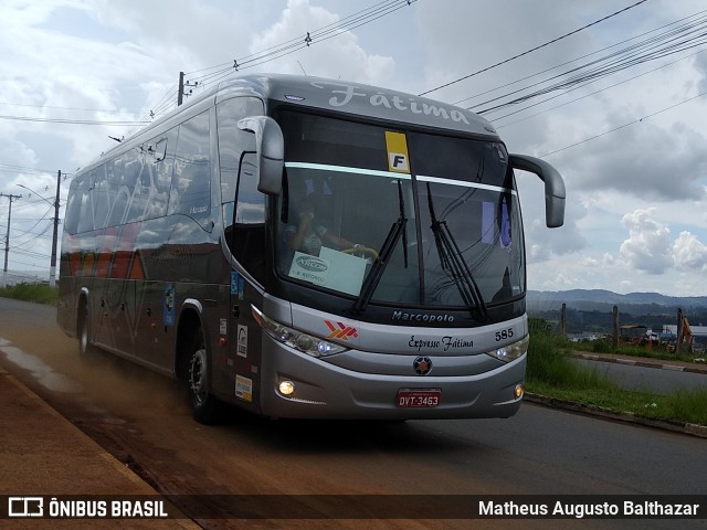 Nossa Senhora de Fátima Auto Ônibus 585 na cidade de Bragança Paulista, São Paulo, Brasil, por Matheus Augusto Balthazar. Número da foto: #8546122.