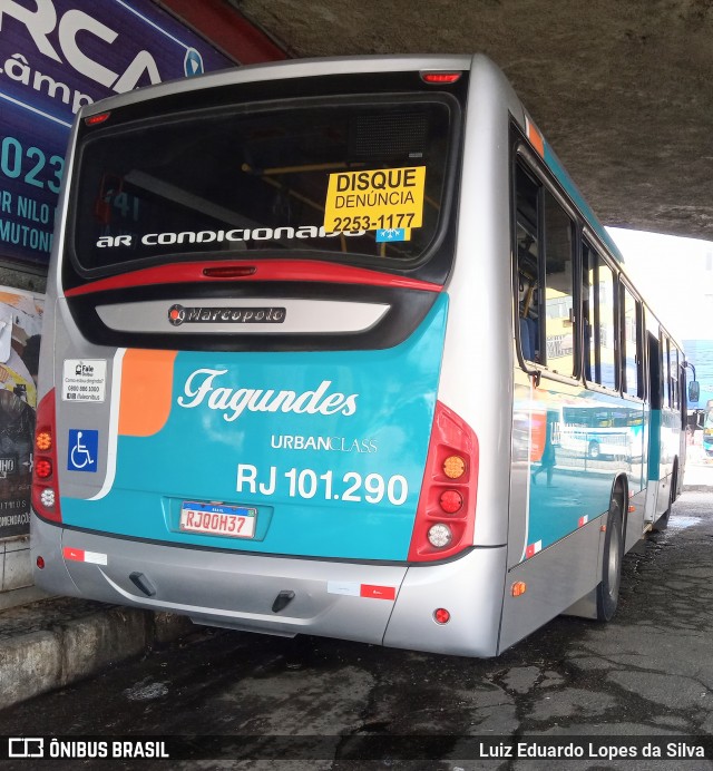 Auto Ônibus Fagundes RJ 101.290 na cidade de São Gonçalo, Rio de Janeiro, Brasil, por Luiz Eduardo Lopes da Silva. Número da foto: #8543394.
