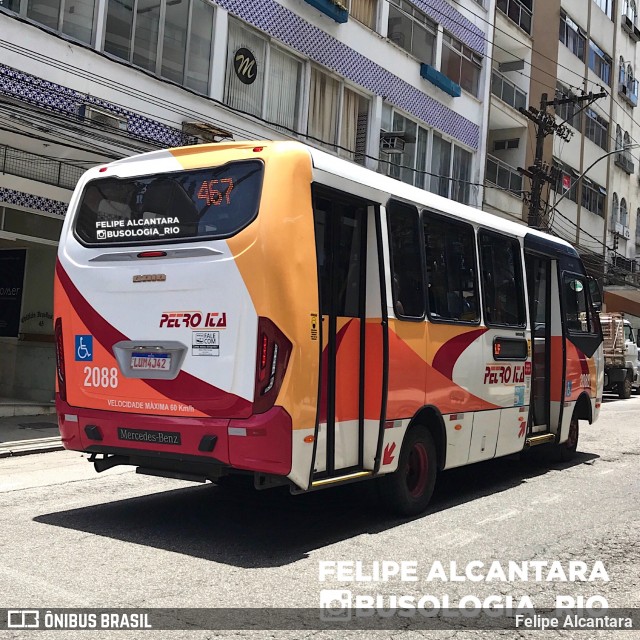 Petro Ita Transportes Coletivos de Passageiros 2088 na cidade de Petrópolis, Rio de Janeiro, Brasil, por Felipe Alcantara. ID da foto: 8545040.