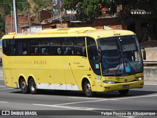 Viação Itapemirim 5853 na cidade de Salvador, Bahia, Brasil, por Felipe Pessoa de Albuquerque. ID da foto: 8544453.