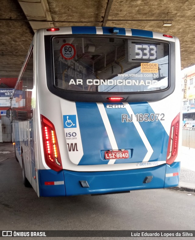 Viação Mauá RJ 185.072 na cidade de São Gonçalo, Rio de Janeiro, Brasil, por Luiz Eduardo Lopes da Silva. Número da foto: #8543387.