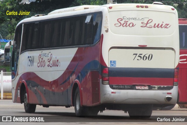 Expresso São Luiz 7560 na cidade de Goiânia, Goiás, Brasil, por Carlos Júnior. ID da foto: 8551769.