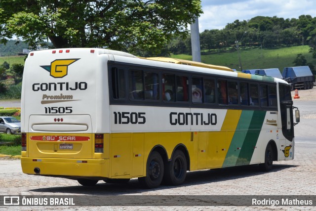 Empresa Gontijo de Transportes 11505 na cidade de João Monlevade, Minas Gerais, Brasil, por Rodrigo Matheus. ID da foto: 8551514.