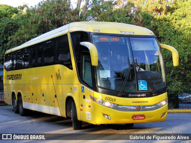 Viação Itapemirim 60069 na cidade de São Paulo, São Paulo, Brasil, por Gabriel de Figueiredo Alves. ID da foto: 8551990.