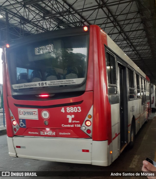 Express Transportes Urbanos Ltda 4 8803 na cidade de São Paulo, São Paulo, Brasil, por Andre Santos de Moraes. ID da foto: 8550381.