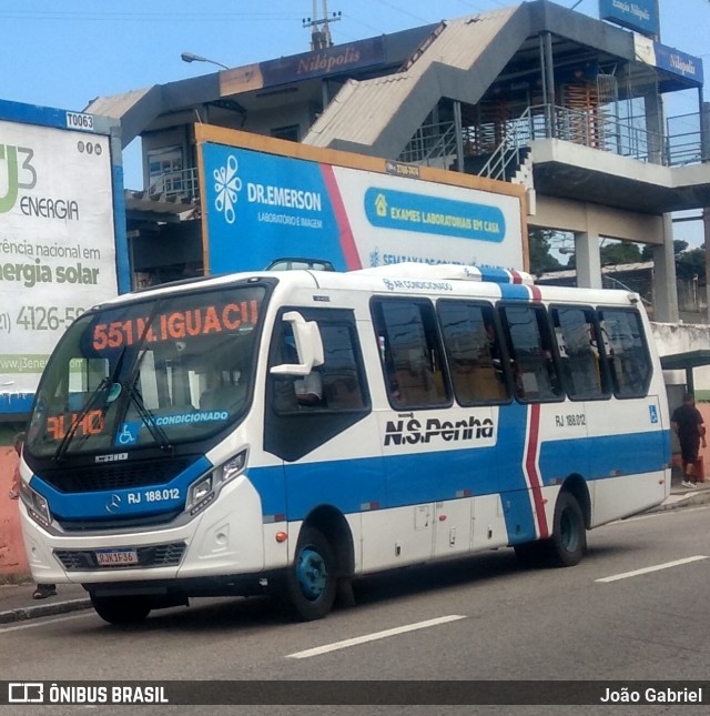 Viação Nossa Senhora da Penha RJ 188.012 na cidade de Nilópolis, Rio de Janeiro, Brasil, por João Gabriel. ID da foto: 8554514.