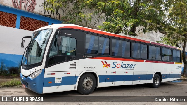 Solazer Transportes e Turismo 3025 na cidade de Barra Mansa, Rio de Janeiro, Brasil, por Danilo  Ribeiro. ID da foto: 8552794.