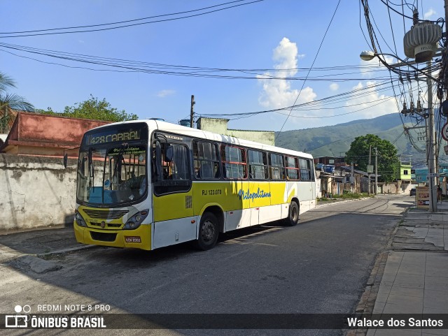 Viação Nilopolitana RJ 123.070 na cidade de Nova Iguaçu, Rio de Janeiro, Brasil, por Walace dos Santos. ID da foto: 8552481.