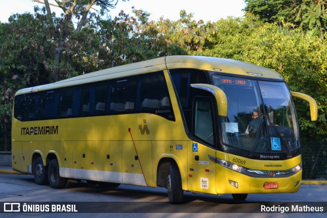 Viação Itapemirim 60069 na cidade de São Paulo, São Paulo, Brasil, por Rodrigo Matheus. ID da foto: 8554561.