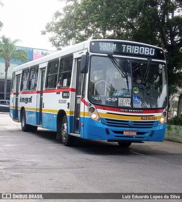 Auto Lotação Ingá RJ 210.031 na cidade de Niterói, Rio de Janeiro, Brasil, por Luiz Eduardo Lopes da Silva. ID da foto: 8557677.