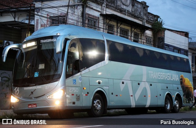 Transbrasiliana Transportes e Turismo 2750 na cidade de Belém, Pará, Brasil, por Pará Busologia. ID da foto: 8556136.