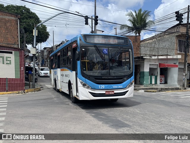 Expresso Vera Cruz 129 na cidade de Recife, Pernambuco, Brasil, por Felipe Luiz. ID da foto: 8558793.