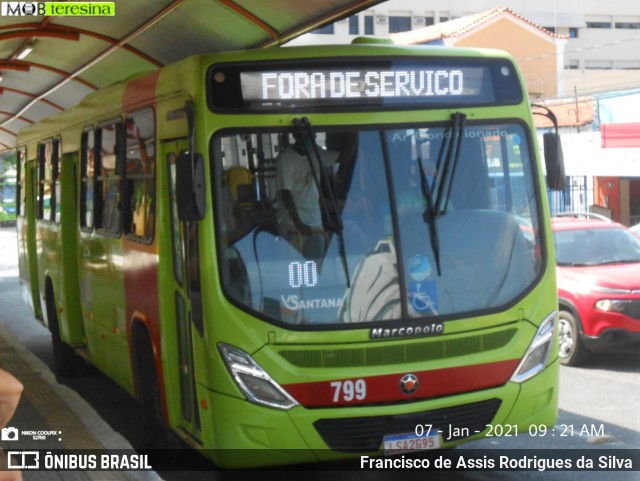 Viação Santana 02799 na cidade de Teresina, Piauí, Brasil, por Francisco de Assis Rodrigues da Silva. Número da foto: #8556020.