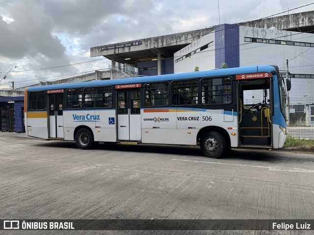 Expresso Vera Cruz 506 na cidade de Recife, Pernambuco, Brasil, por Felipe Luiz. ID da foto: 8558718.