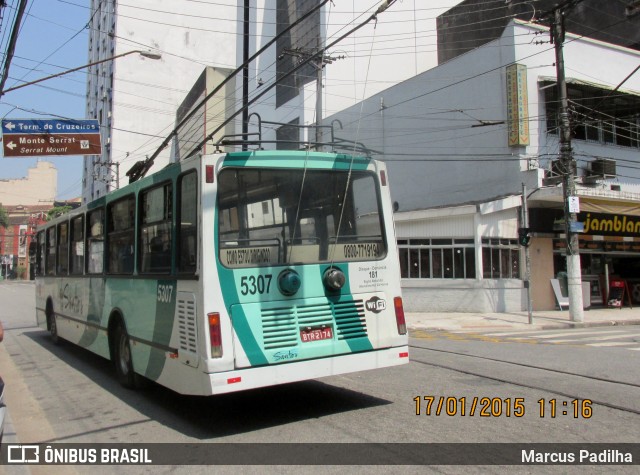 Viação Piracicabana Santos 5307 na cidade de Santos, São Paulo, Brasil, por Marcus Padilha. Número da foto: #8560549.
