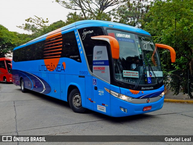 Litorânea Transportes Coletivos 5983 na cidade de São Paulo, São Paulo, Brasil, por Gabriel Leal. Número da foto: #8560532.