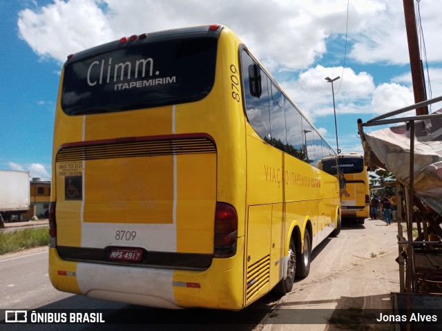 Viação Itapemirim 8709 na cidade de Goiana, Pernambuco, Brasil, por Jonas Alves. Número da foto: #8558975.