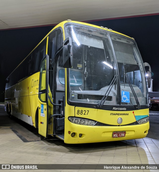 Viação Itapemirim 8827 na cidade de Uberaba, Minas Gerais, Brasil, por Henrique Alexandre de Souza. Número da foto: #8561981.