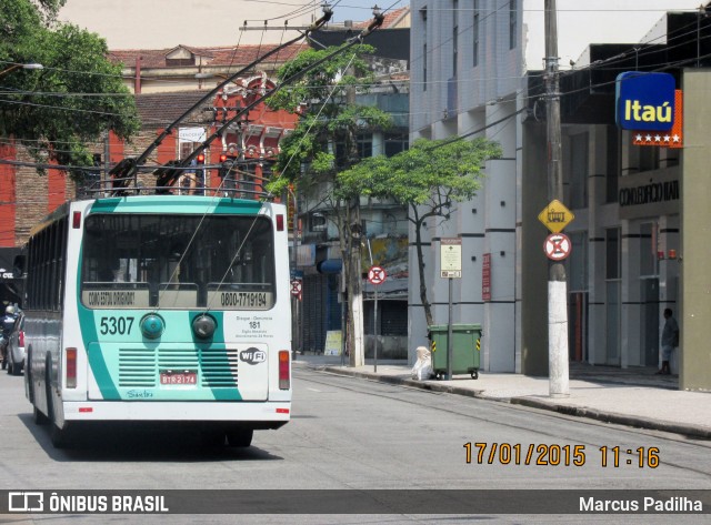 Viação Piracicabana Santos 5307 na cidade de Santos, São Paulo, Brasil, por Marcus Padilha. Número da foto: #8560553.
