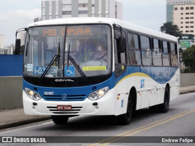 Viação Vaz 02 607 na cidade de Santo André, São Paulo, Brasil, por Endrew Felipe. Número da foto: #8561015.