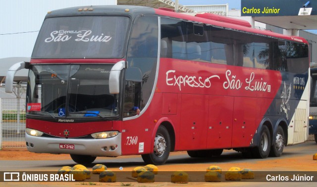 Expresso São Luiz 7360 na cidade de Goiânia, Goiás, Brasil, por Carlos Júnior. Número da foto: #8564618.