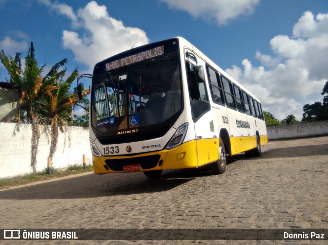 Transportes Guanabara 1533 na cidade de Natal, Rio Grande do Norte, Brasil, por Dennis Paz. ID da foto: 8564170.