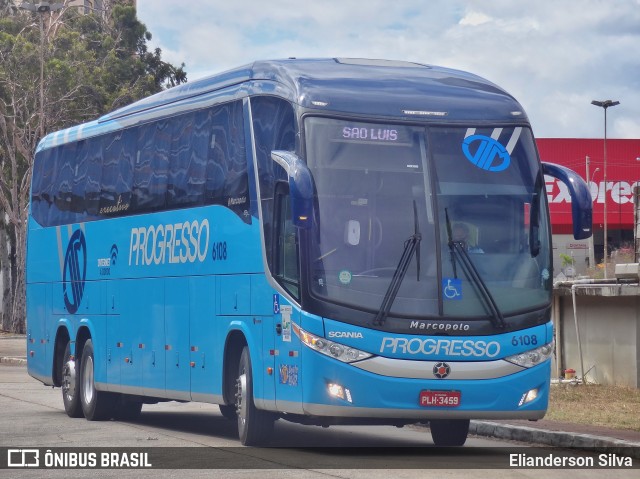 Auto Viação Progresso 6108 na cidade de Natal, Rio Grande do Norte, Brasil, por Elianderson Silva. ID da foto: 8565304.