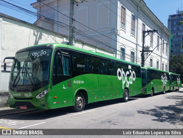 Opção Fretamento e Turismo RJ 632.136 na cidade de Petrópolis, Rio de Janeiro, Brasil, por Luiz Eduardo Lopes da Silva. Número da foto: #8566678.