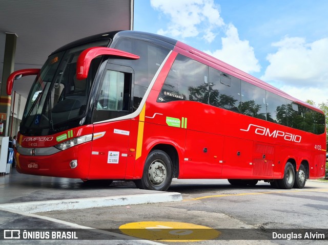 Viação Sampaio 4103 na cidade de Mogi das Cruzes, São Paulo, Brasil, por Douglas Alvim. Número da foto: #8568702.