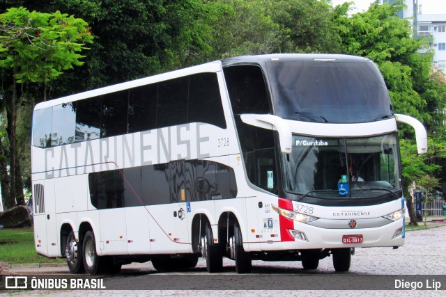 Auto Viação Catarinense 3728 na cidade de Joinville, Santa Catarina, Brasil, por Diego Lip. ID da foto: 8513990.