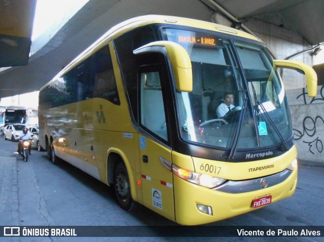 Viação Itapemirim 60017 na cidade de Belo Horizonte, Minas Gerais, Brasil, por Vicente de Paulo Alves. ID da foto: 8573216.