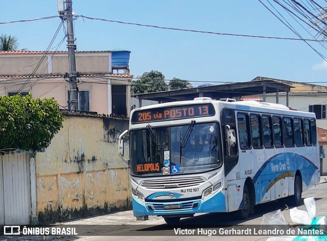 Auto Viação Vera Cruz - Belford Roxo RJ 112.107 na cidade de Belford Roxo, Rio de Janeiro, Brasil, por Victor Hugo Gerhardt Leandro de Nantes. ID da foto: 8581032.