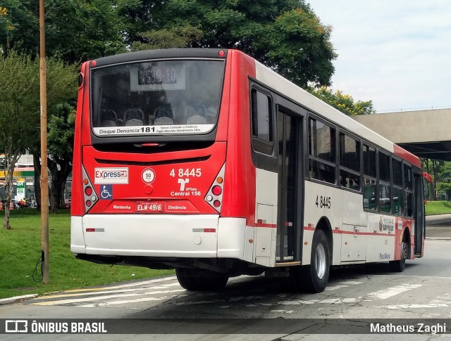 Express Transportes Urbanos Ltda 4 8445 na cidade de São Paulo, São Paulo, Brasil, por Matheus Zaghi. ID da foto: 8582011.