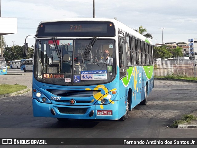 Nova Transporte 22107 na cidade de Cariacica, Espírito Santo, Brasil, por Fernando Antônio dos Santos Jr. ID da foto: 8583209.