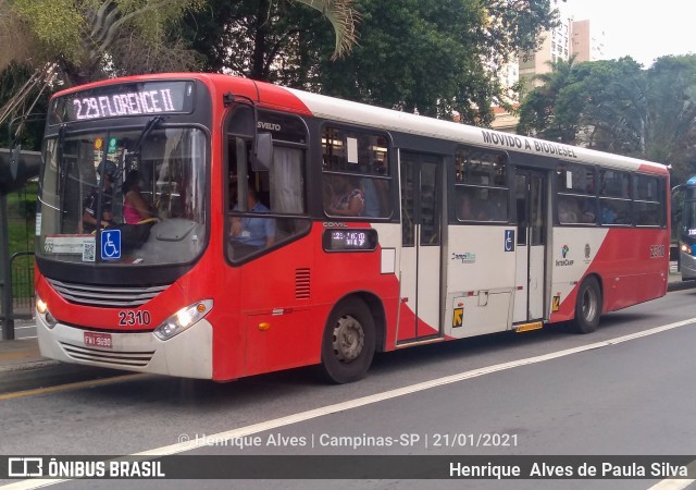 Expresso CampiBus 2310 na cidade de Campinas, São Paulo, Brasil, por Henrique Alves de Paula Silva. ID da foto: 8581650.