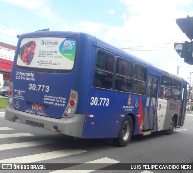 Empresa de Ônibus Vila Galvão 30.773 na cidade de São Paulo, São Paulo, Brasil, por LUIS FELIPE CANDIDO NERI. ID da foto: 8583088.