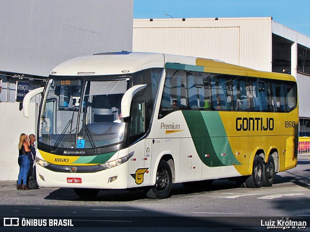 Empresa Gontijo de Transportes 18610 na cidade de Rio de Janeiro, Rio de Janeiro, Brasil, por Luiz Krolman. ID da foto: 8584156.