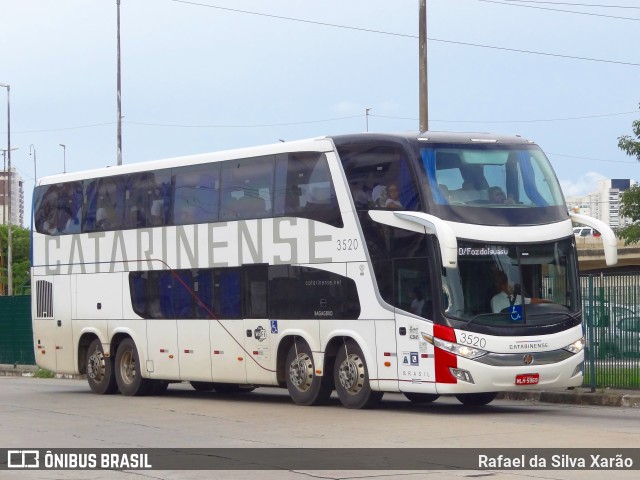 Auto Viação Catarinense 3520 na cidade de São Paulo, São Paulo, Brasil, por Rafael da Silva Xarão. ID da foto: 8586324.