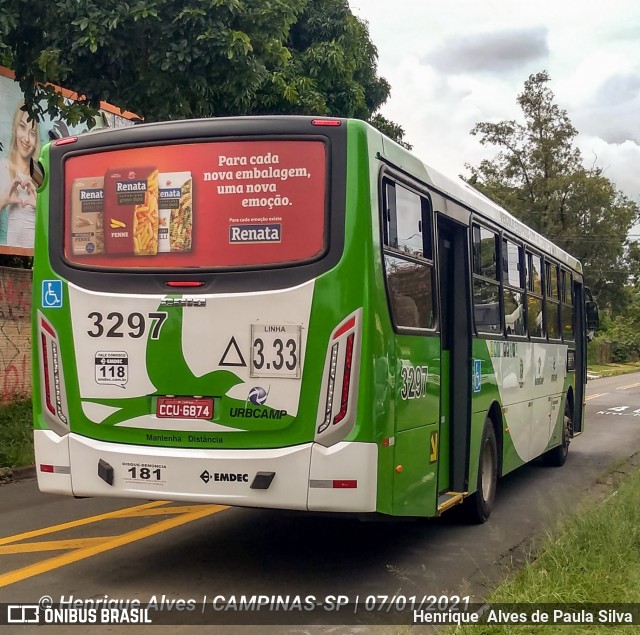 VB Transportes e Turismo 3297 na cidade de Campinas, São Paulo, Brasil, por Henrique Alves de Paula Silva. ID da foto: 8590248.