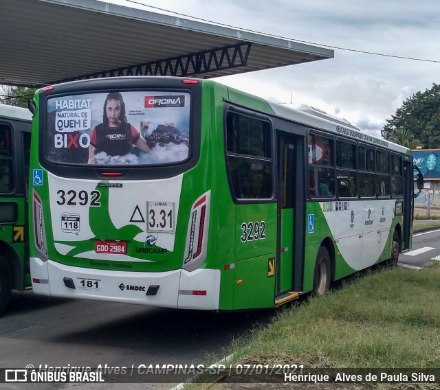 VB Transportes e Turismo 3292 na cidade de Campinas, São Paulo, Brasil, por Henrique Alves de Paula Silva. ID da foto: 8590246.