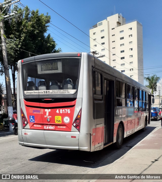 Express Transportes Urbanos Ltda 4 8176 na cidade de São Paulo, São Paulo, Brasil, por Andre Santos de Moraes. ID da foto: 8590645.