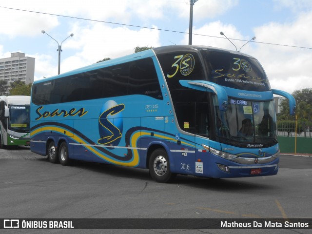 Soares Turismo e Fretamento 3016 na cidade de Fortaleza, Ceará, Brasil, por Matheus Da Mata Santos. Número da foto: #8595333.